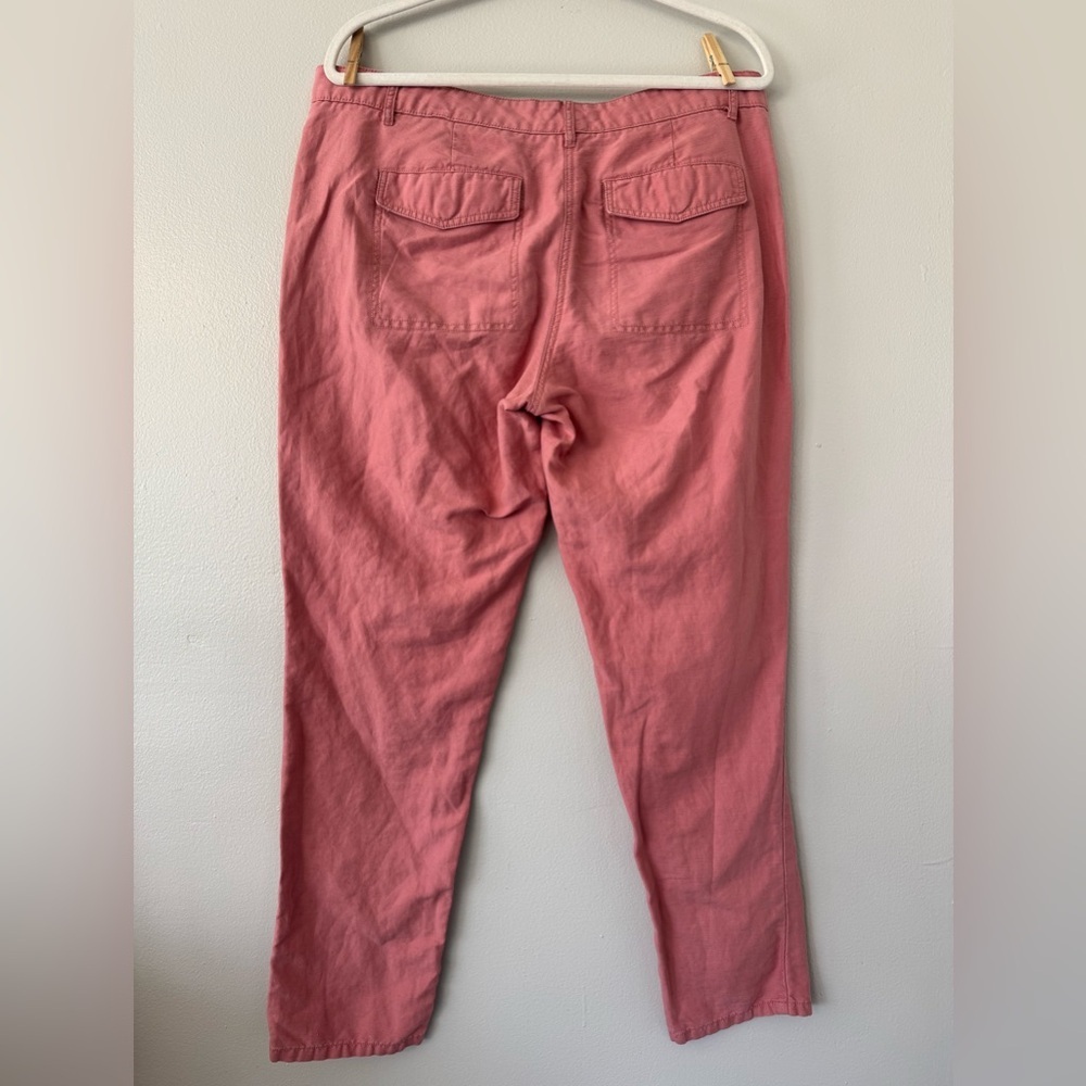 Loft The Marisa Linen Blend Pants in Pink - Picture 5 of 6